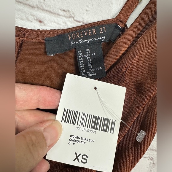 Forever 21 Contemporary bronze satin viscose midi length slip dress, sz XS, NWT - Picture 4 of 9